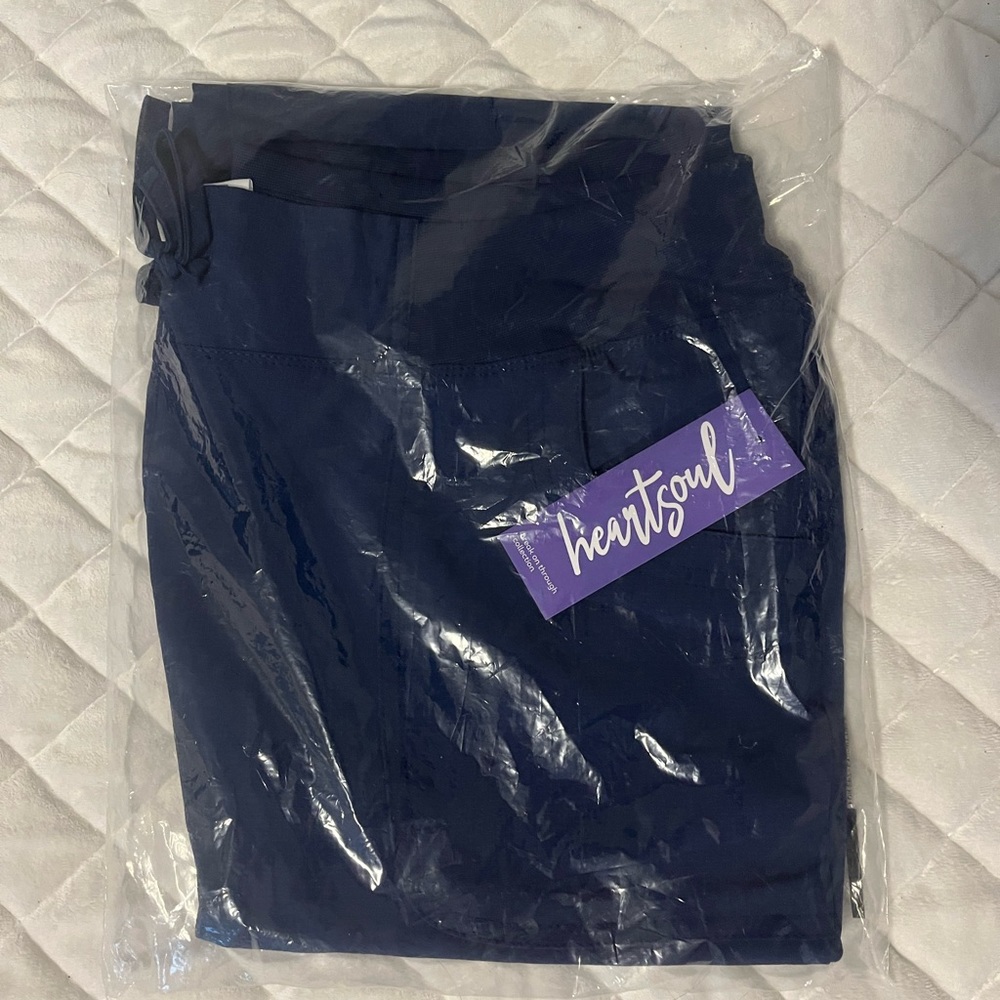 NWT Large Navy HeartSoul Break on Through Drawstring Jogger Scrub Pants - Picture 4 of 4